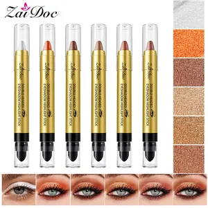 Zaidoc 6-Color Double-Headed Eyeshadow Highlight Sticks Glittery Creamy for Quick Eye Makeup Touch-Ups Versatile & Convenient