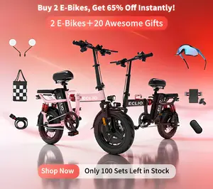 Eclio Combo M1 Folding E-Bikes for All Ages, 700W motor 40V20Ah ,30 miles range,Long Range,Max Speed 25 MPH 11 Spring Absorbers,14-inch Tires,Commuting E-Bike With Basket UL Certified Removable Battery  ｜BUY 2 GETS 20| Fathersdaygift bicicletas eléctricas