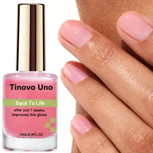 Tinovo Uno Nail Strengthener - Jelly Pink, Natural Dry Quickly, Enhances Nail Hardness, Protects C Curve, Keratin-Infused, Alcohol-Free Nail Care Formula, Manicure