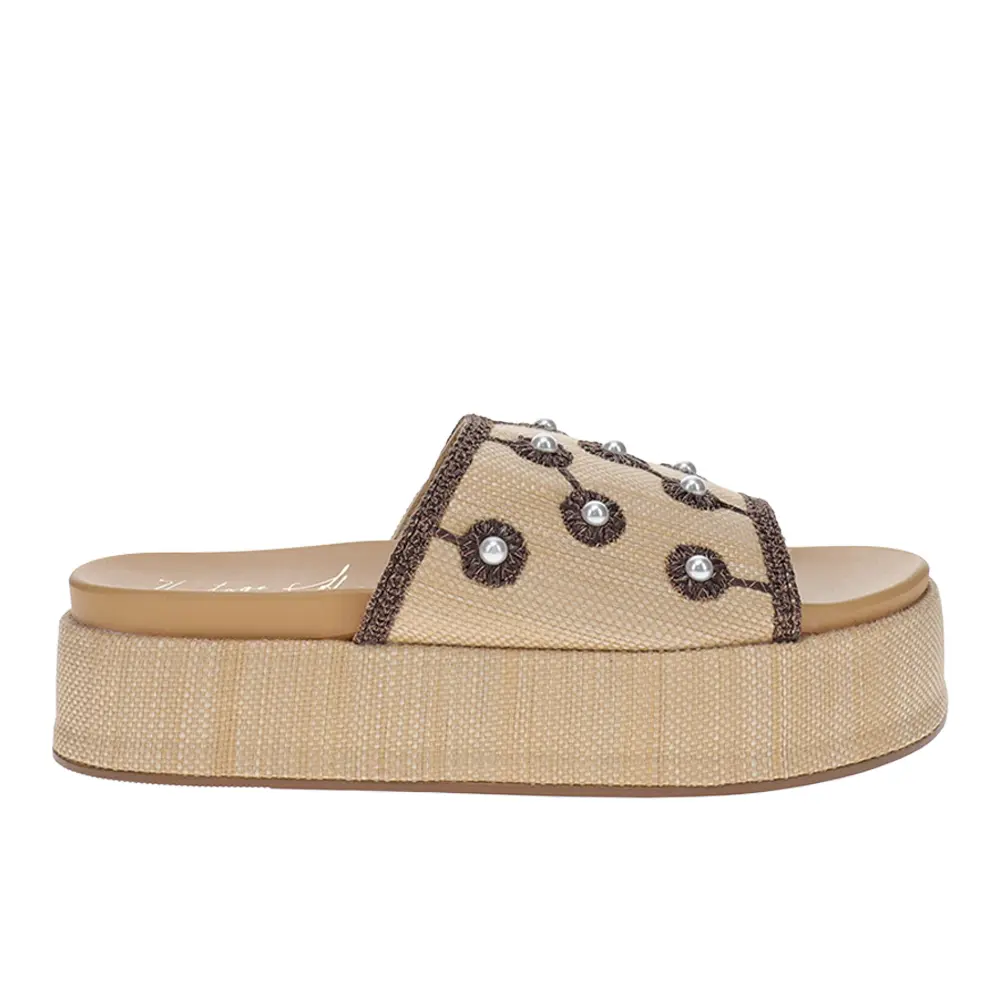 Vintage Havana Womens Mema Casual Sandals Casual Mid Heel 2-3" - Beige