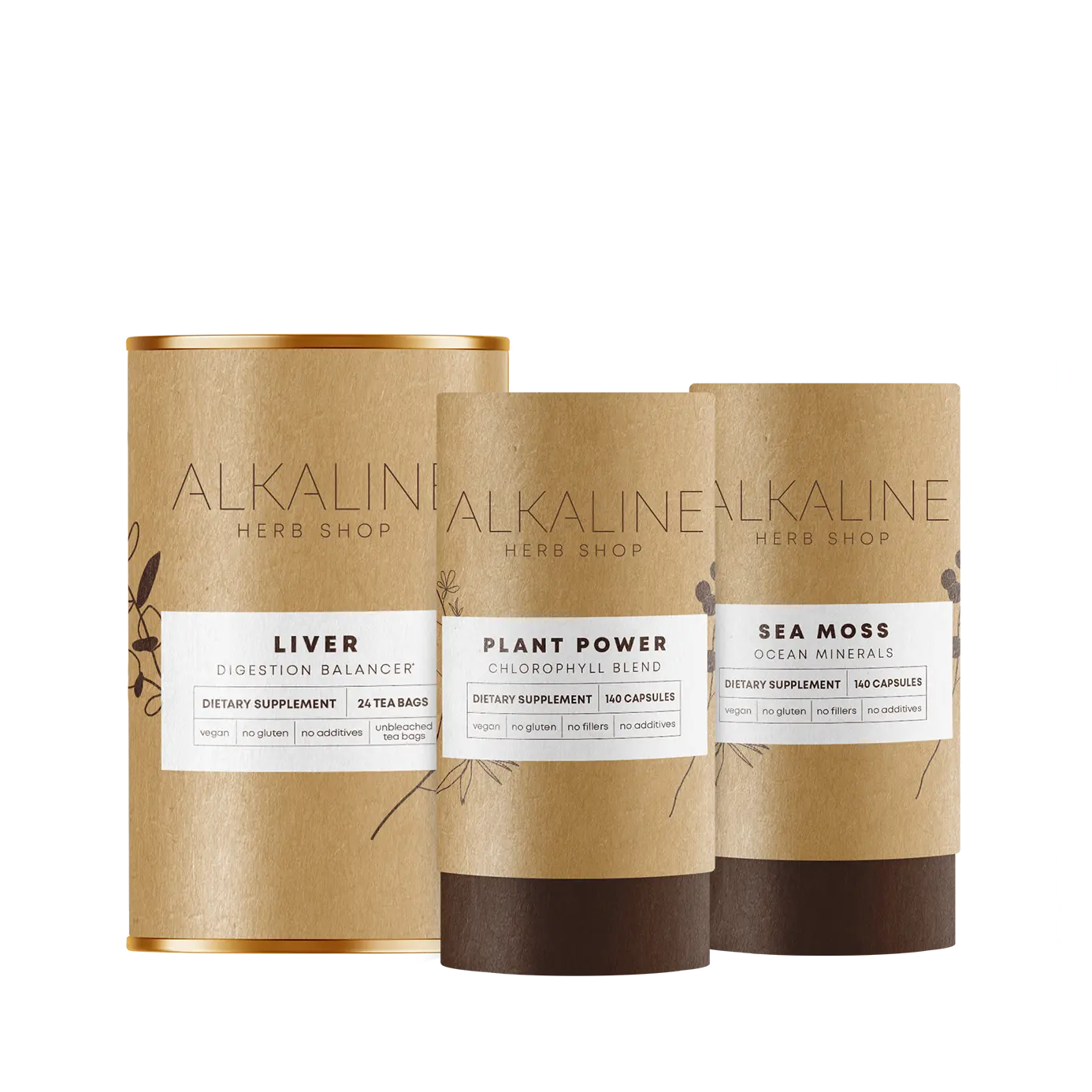 Healthy Liver Bundle - Sea Moss Supplement, Liver Tea Supplement (Happy Liver Tea) and Plant Power Supplement (Chlorophyll)