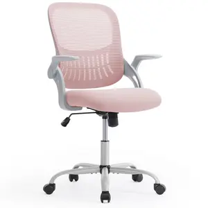 【Deal】Office Chair, Mid Back Computer Ergonomic Mesh Desk with Larger Seat, Executive Height Adjustable Swivel Task with Lumbar Support and Armrests