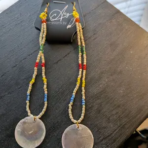 Hudson Bay Inspired Native American Beaded Earrings With Capiz Shells
