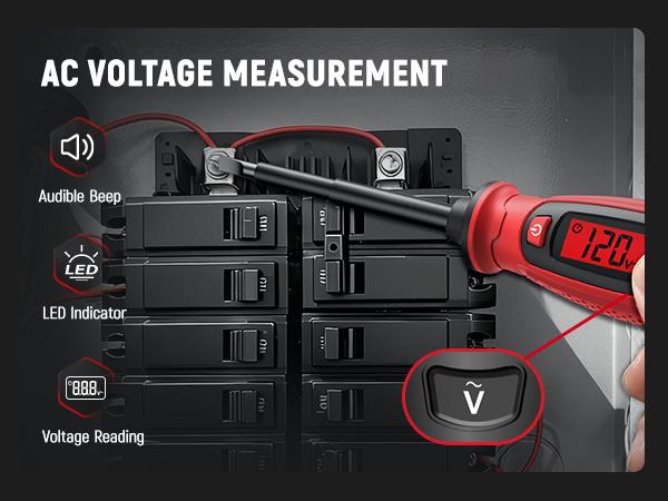 【FathersDayGift】KAIWEETS KTS01/02 Voltage Tester, Non-Contact Low Voltage Tester Screwdriver, AC 3V-500V With LCD Alert Display, Live Wire Tester, Wire Breakpoint Finder, Audible Alarm, Portable Electrical Circuit Detector Tool for Home, For DIY, Safety