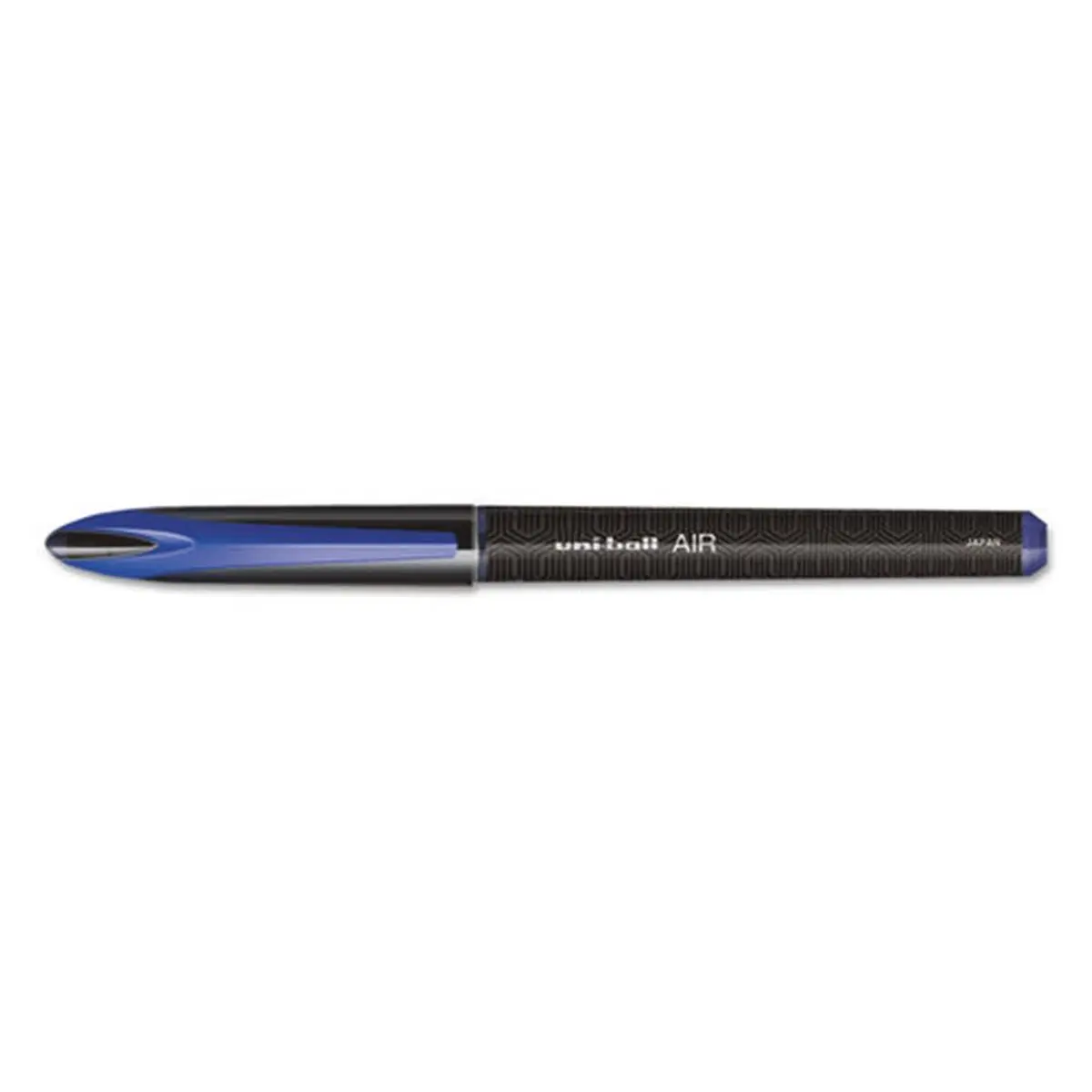Uni-Ball UBC Bold Pens & Refills, 0.7 mm Medium Blue Ink, Black Barrel Air Stick Roller Ball Pen - 1 Dozen, Pens-Rollerball Pen, Variable Ink Laydown