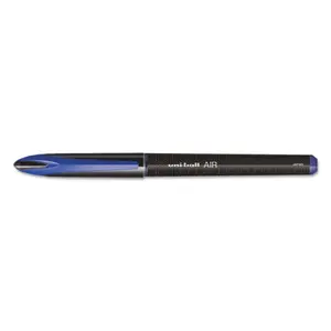 Uni-Ball UBC 0.7 mm Medium Blue Ink Black Barrel Air Stick Roller Ball Pen - 1 Dozen