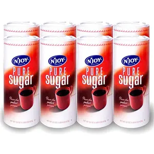 N'Joy Pure Sugar Canisters, 22 oz, 8 ct - 100% Pure Granulated Sugar for Coffee, Tea, Baking, and More - Sweet, Flavor