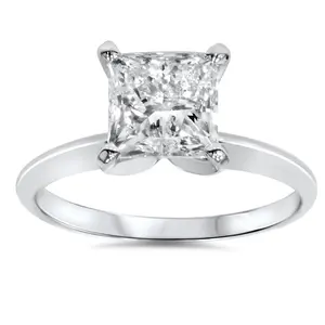 1ct Solitaire Diamond Ring 14K White Gold