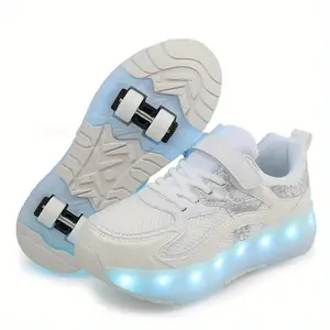 Fashionable And Trendy Glowing Shoes, Cool Street Roller Skates, LED Glowing Roller Skates, Lightweight, Wear-Resistant, Breathable, Detachable Roller Skates. Buy a Pair of Two to Wear, Roller Skate Shoe, Roller Skate , Roller Skate For Gir
