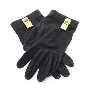 Pre-owned HERMÈS Suede Small Leather Goods Hermes Kelly Gloves