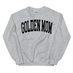 Golden Mom Varsity Sweatshirt, Trendy, College Font, Cute, Dog Mama, Crewneck