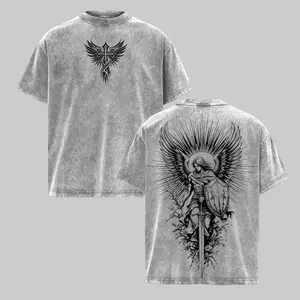 Saint Michael The Archangel T-Shirt / Hoodie Washed Christian Shirt Spiritual Warfare Tee Armor of God Shirt Catholic Gift Guardian Angel Graphic Tee Vintage Christian Streetwear Faith Based Apparel Jesus Christian Clothing