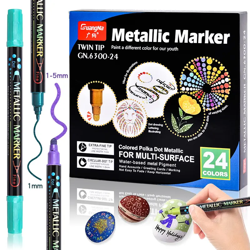 Guangna 36-color double-head water-based paint metal marker 36-color set ceramic hand-painted graffiti painting marker Paint Markers