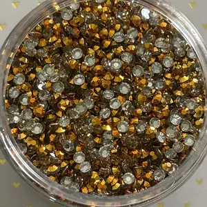 Metallic Gold Resin Rhinestones - Bulk Rhinestones - Choose Your Size & Quantity - Ideal for Nails, Phone Cases, Bling Tumblers and Shoes