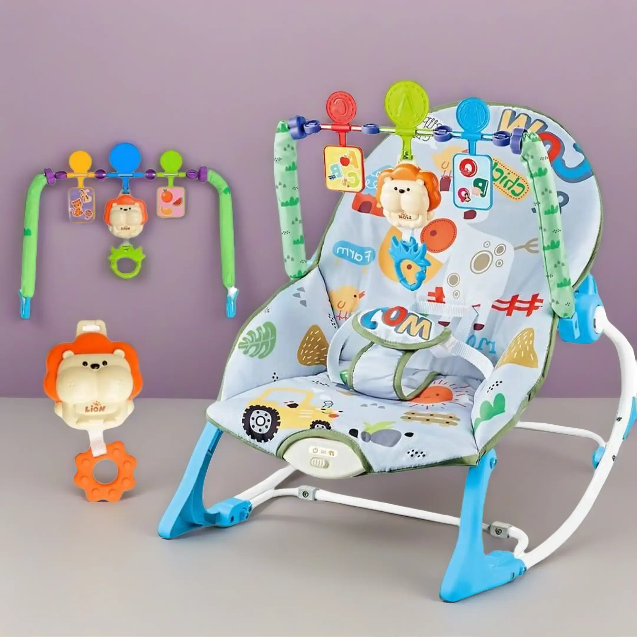 Modern Portable Bounce Chair for Parents of Newborns, 2-in-1 Infant Seat with Soothing Music, Supports Indoor and Outdoor Use up to 40 lbs, Portable Bouncer Rocker