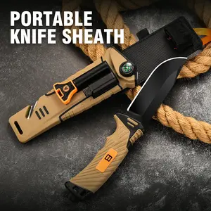 1 knife, high-hardness portable knifeErgonomic ABS handle, suitable for outdoor rescue, camping, fishing and daily carrying - convenient, portable, ideal for daily carrying