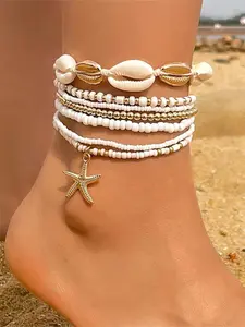 Seashell Pearl Disc Starfish Conch Foot Jewelry, Summer Fashion Gifts, Fashionable Jewelry Accessories