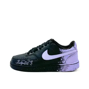 Nike Court Vision Low Custom Sneakers with Rose Splatter and Gradient Design for Men and Women Trending Shoes, House White Official Shoes to Get / Maison Mihara