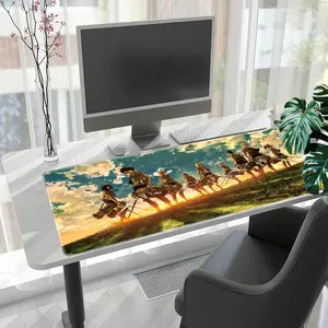 Attack on Titan Anime Mouse Pad, Rubber Base Polyester Fiber Desk Mat, Ideal for Gaming Office Laptop RV, Perfect Birthday Christmas Gift