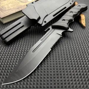 1 high-quality outdoor fixed-blade straight knife - portable, high hardness, multi-functional, suitable for hiking, mountaineering, survival, camping, outdoor activities, a gift for men, with a K sheath