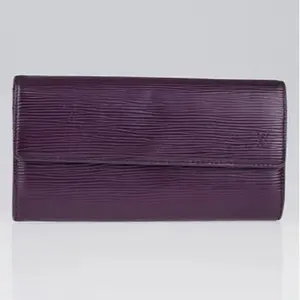 Pre-owned Louis Vuitton leather Small Leather Goods Cassis Epi Sarah Wallet Z 743