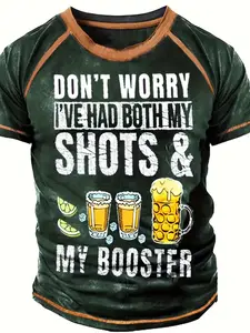 Men's Short Sleeve 3D T-Shirt, Casual Slim-Fit All-Over Print Top, Comfortable Outdoor Wear, Retro Fashion Classic Design