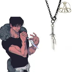 Anime Jujutsu Kaisen Toji Fushiguro Sword Necklace Set | Anime Chain Bracelet Unisex Jewelry