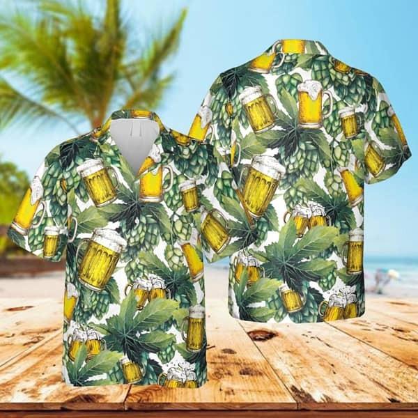 Beer, Hops Brewery Trendy  Hawaiian Shirt | Cool Summer Anime Vibes for Men & Fans