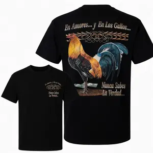 Rooster Mexico Graphic T-Shirt, Gallos Farm Tee for Men, Rustic Chicken Shirt, Country Rooster Apparel, Black Statement Graphic Tee