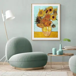 Van Gogh Sunflower 5D Diamond Painting Art Kits DIY Full Drill Diamond Craft for Home Wall Decor Gifts Hand Stitched Embroidery Handicraft Handcraft