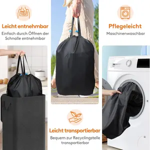 Lifewit 100 L Deposit Bottles Collection Container with Lid, Large Deposit Bottles Storage, Container Empty & Waste Glass Storage, Bottle Collector with Hole Kitchen Storage Room Bottle Bag, Dark Grey