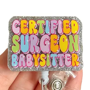 Glitter My Badge Funny Surgical tech badge reel for nurse and hospital workers. Badge clip Badge pull - Retractable swivel clip with a 360 rotation. Great gift for coworker.