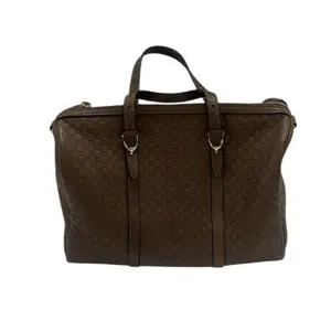 Pre-owned GUCCI Leather Tote Bags Boston Bag Medium Brown Guccisima IB26050226