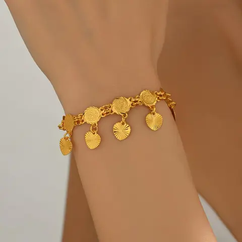 Women's Fashionable Coin Design Bracelet, Casual Trendy Bracelet, Exquisite Bracelet, Fashionable Jewelry for Women & Girls for Daily & Party Decoration, Fashion Bracelets, Pretty Bracelet