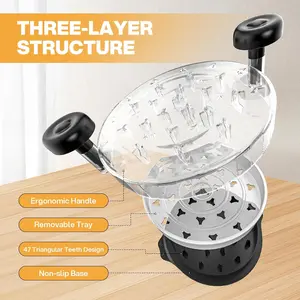 [ NEW DEAL ] Chicken Shredder Tool Twist, Visible Chicken Breast Shredder Tool Meat Shredder with Removable Tray, Ergonomic Handle, Non-Slip Base Food Shredder Tool for Chicken, Pork, Beef, Fish