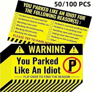 Funny Parking Cards Pack of 50/100/200 Pcs, German Language Car Truck Motorcycle Warning Cards, Humorous No-Parking Reminder Index Cards, Sticker for Cars