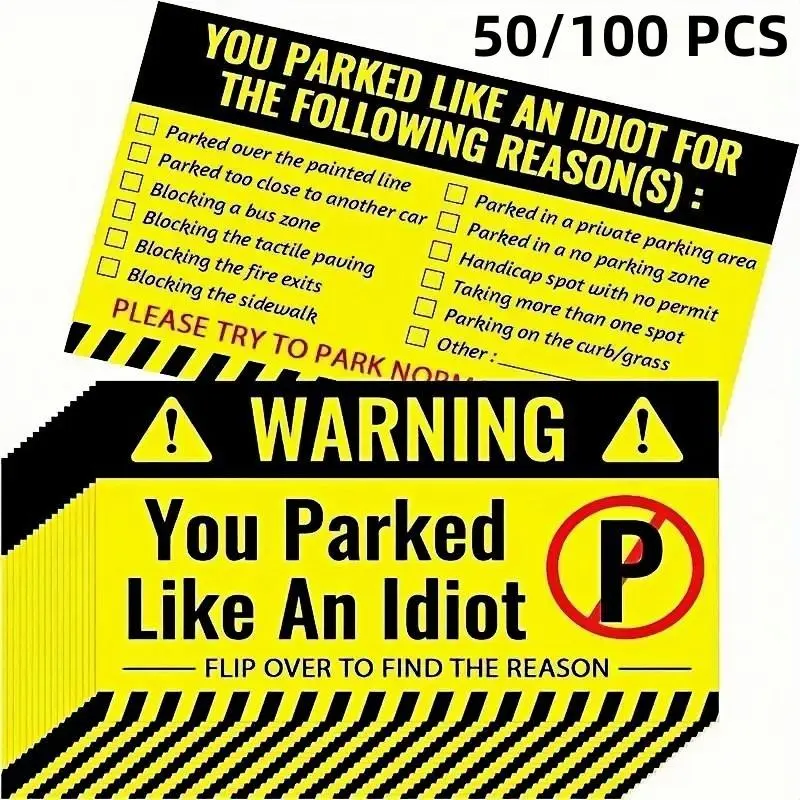 Funny Parking Cards Pack of 50/100/200 Pcs, German Language Car Truck Motorcycle Warning Cards, Humorous No-Parking Reminder Index Cards, Funny Car Stickers, Sticker for Cars