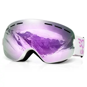 EXP VISION Snowboard Ski Goggles Men Women Youth, Anti Fog OTG Winter Snow Goggles Spherical Detachable Lens