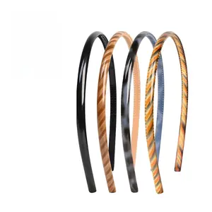 Effortless Beauty Skinny headband -plastic Headbands for Women and Men - hair accessories for women - Neutral Colors - 4 Count