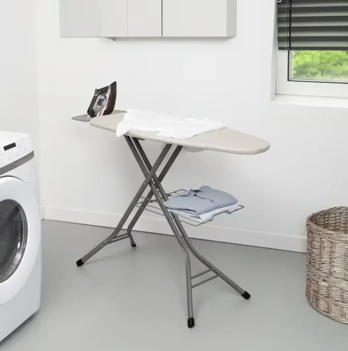 Better Homes & Gardens Wide‑Top Ironing Board – 47" x 38", Adjustable Height, Steel Frame, Built‑In Iron Rest and Clothes Rack, Non‑Slip Feet, Grey
