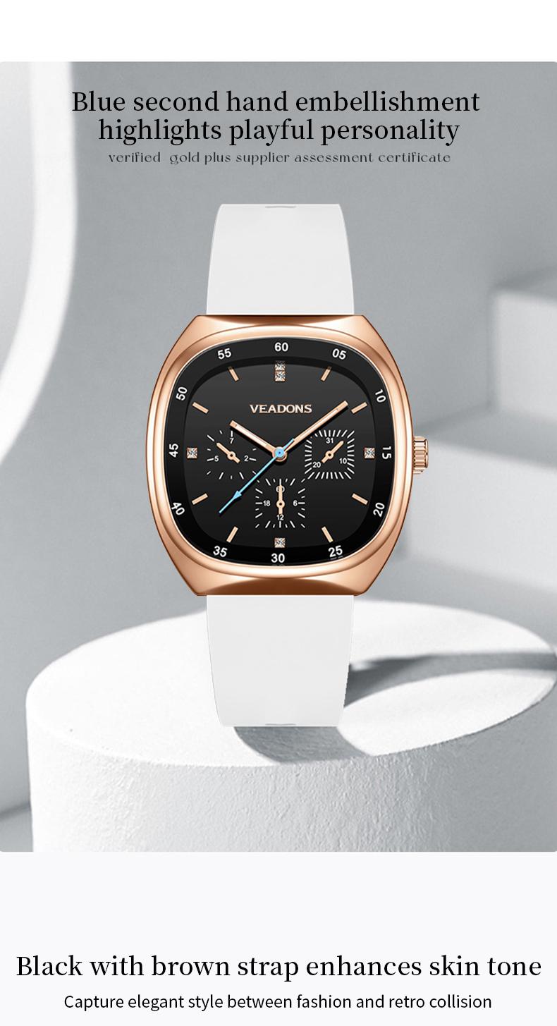 Fashion Watches Casual Stylish  Open Dial Watch  Silicone Strap, Waterproof & Luminous, Perfect for All Occasions Also ideal as a Mother's Day gift for your wife and mom.