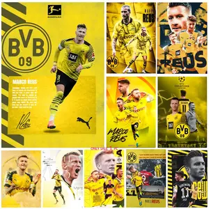 Poster Self-Adhesive Waterproof Art Sticker, Aesthetic Minimalist Wall Poster for Coffee Shop, Bar & Home Room Decor Celebrities M-Marco Reus
