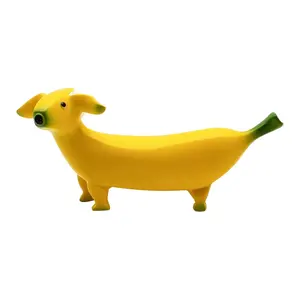 Cute Banana Dog Garden Statues Figurines Ornaments, Resin Gnomes Funny for Home
