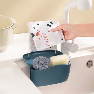 Modern Sink Drain Basket Suction Cup Storage Rack Sink Drain Holes Kitchen Drying Rack Sink Basin Organizer Sponge Holder Kitchen Drain Shelf Kitchen Washing Sink Strainer Filter, Summer