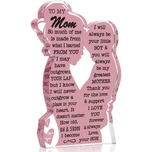 Mom Gifts from Son Christmas Gift for Mom, Mom Birthday Ideas Gift Cool Mother's Day Gifts from Son Best Mom Ever Gifts New Mom Single Mom Christmas 2024 Acrylic Plaque Sign 5x3in