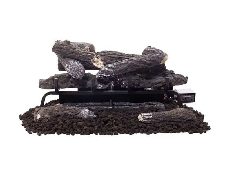 Master Forge 24-in 33000 -BTU Dual Fuel Dual -Burner Vent-free Gas Fireplace Logs with Thermostat and Remote (open box)