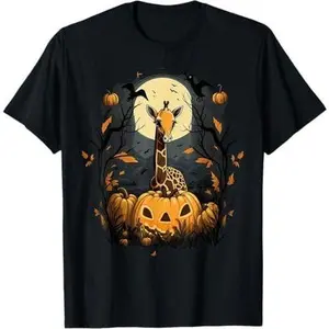 Pumpkin Giraffe costume on Giraffe Halloween T-Shirt
