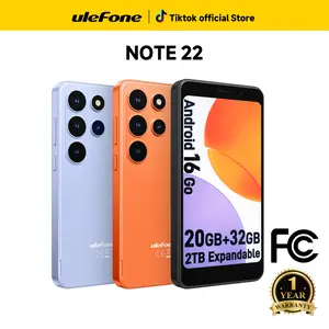 Ulefone Note 22 Android 16 Go Unlock SmartPhone,Dual SIM Card & 4G LET Networks，20GB Dynamic RAM+32GB ROM/2TB Expandable，5’‘ Mini Screen CompactPhone，Unisoc T7100 CPU，Removable Battery，For Kids MiniPhone