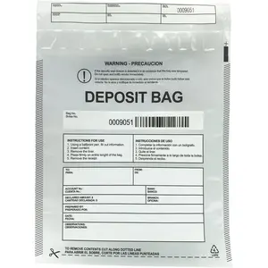 Plastic Deposit Bags 100 Pack Clear 9''x 12'' Security Bank Deposit Bags Cash Register Money Bag for Cash Bank Pocket Tamper-Evident Bag with Unique Barcode