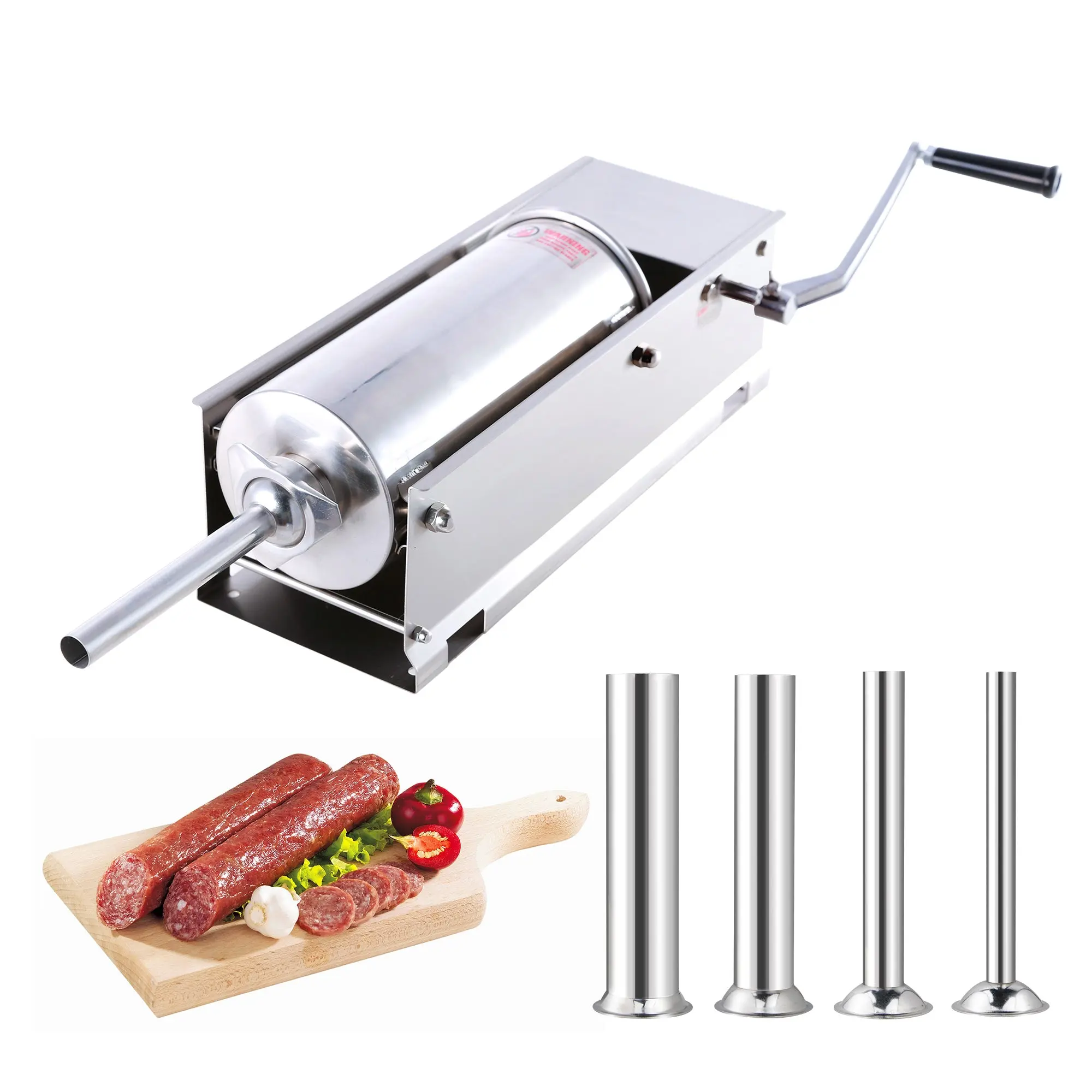 Hakka Manual Sausage Stuffer, 5L/11 lb Horizontal Sausage Stuffer Machine，Dual-Speed Stainless Steel Sausage Maker & Meat Stuffer for Home Kitchen, Restaurant & Commercial Use